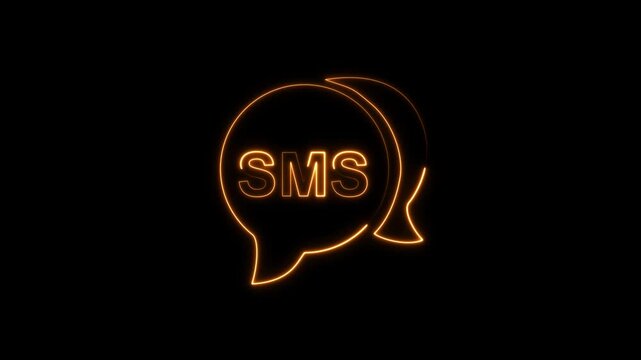 message box with question mark icon animation, box Glowing neon color message box animation icon conversation notice receive massage, Box Animation: Glowing Mail Inbox Icon on black background.