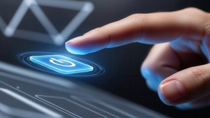 Index finger reaching to activate virtual control