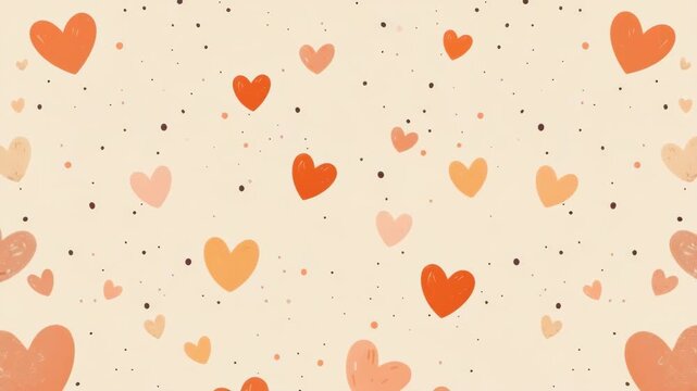 Floating heart patterns creating a seamless romantic design with a vintage aesthetic