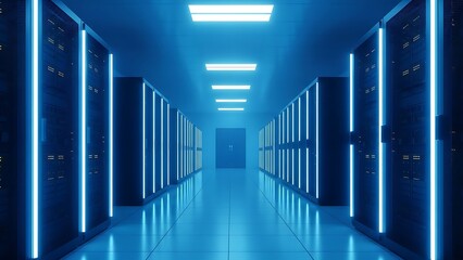 Server racks in server room data center