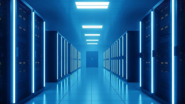 Server racks in server room data center  - Powered by Adobe