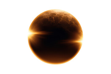 Glowing Orb with Sunset Glow on Dark Abstract Background