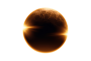 Glowing Orb with Sunset Glow on Dark Abstract Background