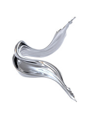 Shiny Liquid Metal Swirl Abstract Shape