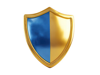 Golden Shield Emblem Split Blue and Gold