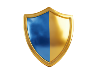 Golden Shield Emblem Split Blue and Gold