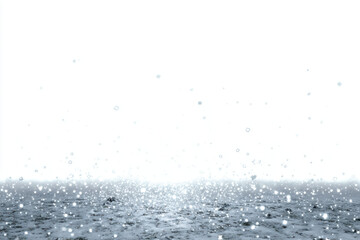 Snow Sparkles Over Horizon Ocean Surface