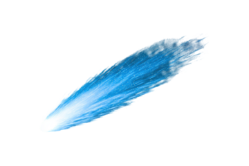 Comic Blue Meteor Splash Across Transparent Background