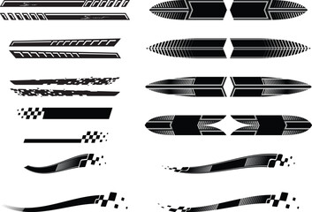  Stripes Hood rally racing stripes Eps, Vector Images Black and White