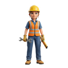 Construction Technician Holding Tools and Equipment - AI Generated