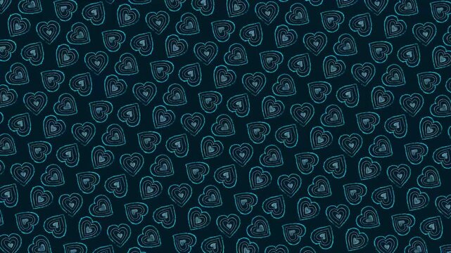 Hand-Drawn Heart Pattern Seamless Background &ndash; Pink Pastel Valentine Love Texture