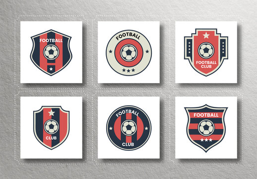 Football Club Logo Badge Set