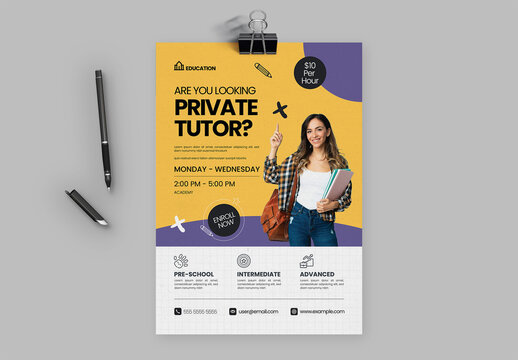 Private Tutor Education Flyer Template
