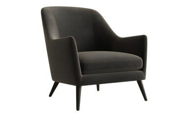 Modern black leather armchair