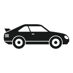 Obraz premium A simple black silhouette of a car representing transport and vehicle design