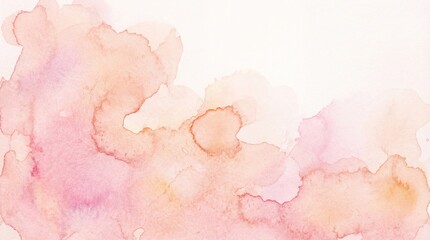 Abstract pastel pink and orange watercolor texture background.