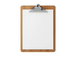 Empty wooden clipboard isolated on transparent background