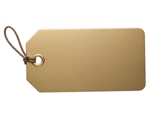 Blank brown paper tag with string isolated on transparent background