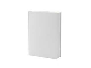 Blank white book isolated on transparent background