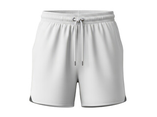 Light gray athletic shorts isolated on transparent background
