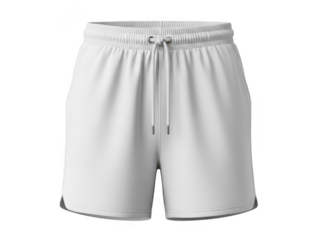 Light gray athletic shorts isolated on transparent background