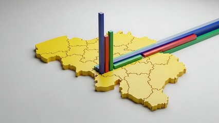 European Union map with colorful graph.