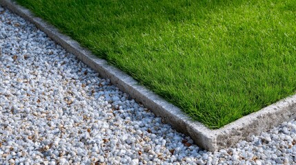 Threshold gravel to grass with crisp 90-degree line. --ar 16:9 --profile srrrndh --v 7 Job ID: 5e26eeb2-7f3f-43d2-bebd-74ec6cfc9ea0