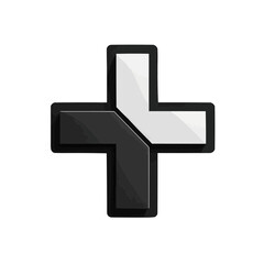 Obraz premium Black and white red cross icon in modern design