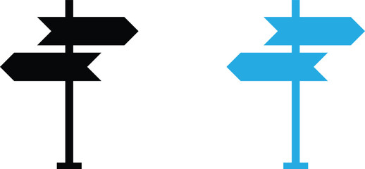 Directional Signpost Arrow Icons in Black and Blue ©  Ripon
