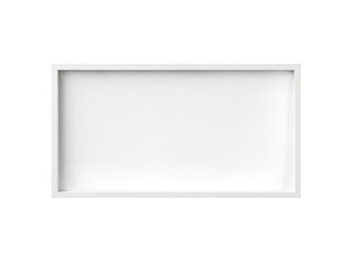Minimalist white frame isolated on transparent background