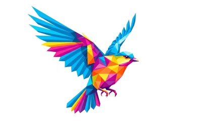 Obraz premium Colorful Geometric Bird Illustration