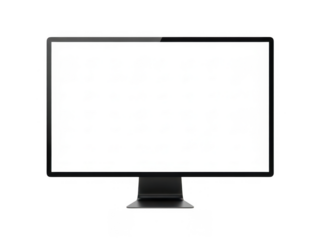 Modern flat screen monitor isolated on transparent background