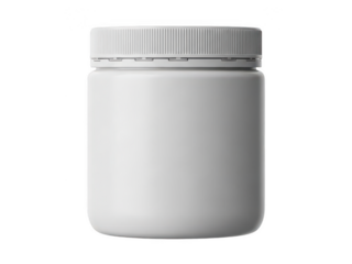 White plastic container with lid isolated on transparent background