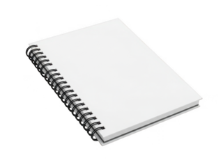 Blank spiral notebook isolated on transparent background