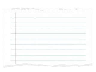 Blank lined paper with simple border isolated on transparent background