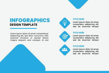 Modern Infographic Slide Template with 3 Diamond Steps, Business Process Layout, Corporate Presentation Design, and Vector Data Visualization