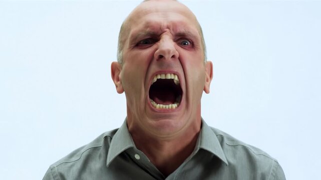 Intense expression of anger and frustration unfolding dramatically