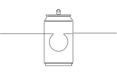 Continuous line drawing of soda aluminum can.