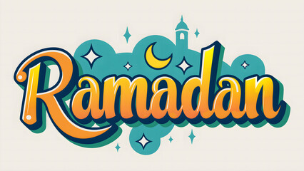 Elegant Ramadan Typography Design with Islamic Calligraphy & Festive Glow