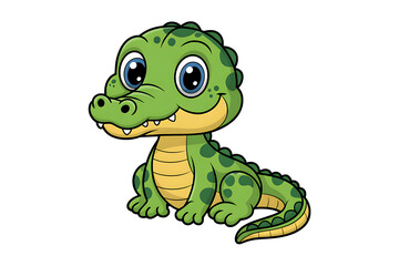 Fototapeta premium Cute cartoon alligator. Great for children illustrations.