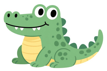 Obraz premium A cartoon alligator smiles sweetly. Great for children content.