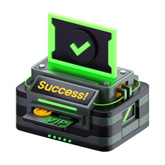 3D Success VIP Technology Machine Illustration