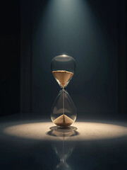 Minimalist Hourglass in a Quiet Modern Room, Symbolizing Time, Patience, Balance, and the Passage of Moments in a Calm Contemporary Interior Space