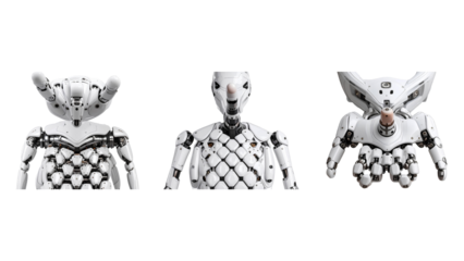 White Cyborg Robotic Hand Pointing Forward, Futuristic 3D Render, Isolated PNG