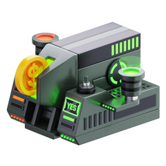 3D Futuristic Money Machine Illustration