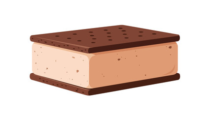 Deliciously Chilled Chocolate Wafer Ice Cream Sandwich Delightful Frozen Dessert Treat Illustration