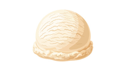 A beautifully rendered single scoop of creamy vanilla ice cream, a delicious dessert perfect for any summer treat or sweet indulgence. Ideal for