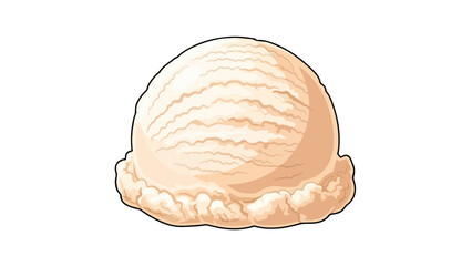 Single scoop of smooth vanilla ice cream, a delicious refreshing dessert illustration.