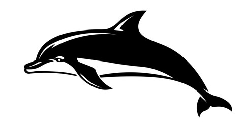 Fototapeta premium dynamic silhouette of dolphin leaping with grace