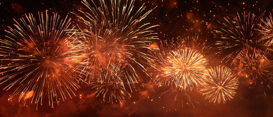 Fireworks celebration display urban park photo nighttime aerial view festive atmosphere